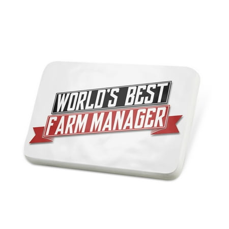 Porcelein Pin Worlds Best Farm Manager Lapel Badge –