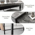 thumbnail image 5 of DSSTYLES Coffee Table Set of 3, Sofa Side Tables with Metal Frame for Living Room Accent Furniture, Include Table & 2 End Tables, Easy Assembly, 5 of 7