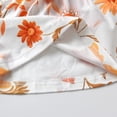 thumbnail image 4 of Toddler Baby Girl Clothes Floral Long Sleeve Ruffle Tops Pants and Headband Outfits Set Orange 3-6 Months, 4 of 6