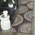 thumbnail image 3 of SAFAVIEH Veranda Axum Geometric Indoor/Outdoor Runner Rug, 2'3" x 12', Chocolate/Blue, 3 of 8
