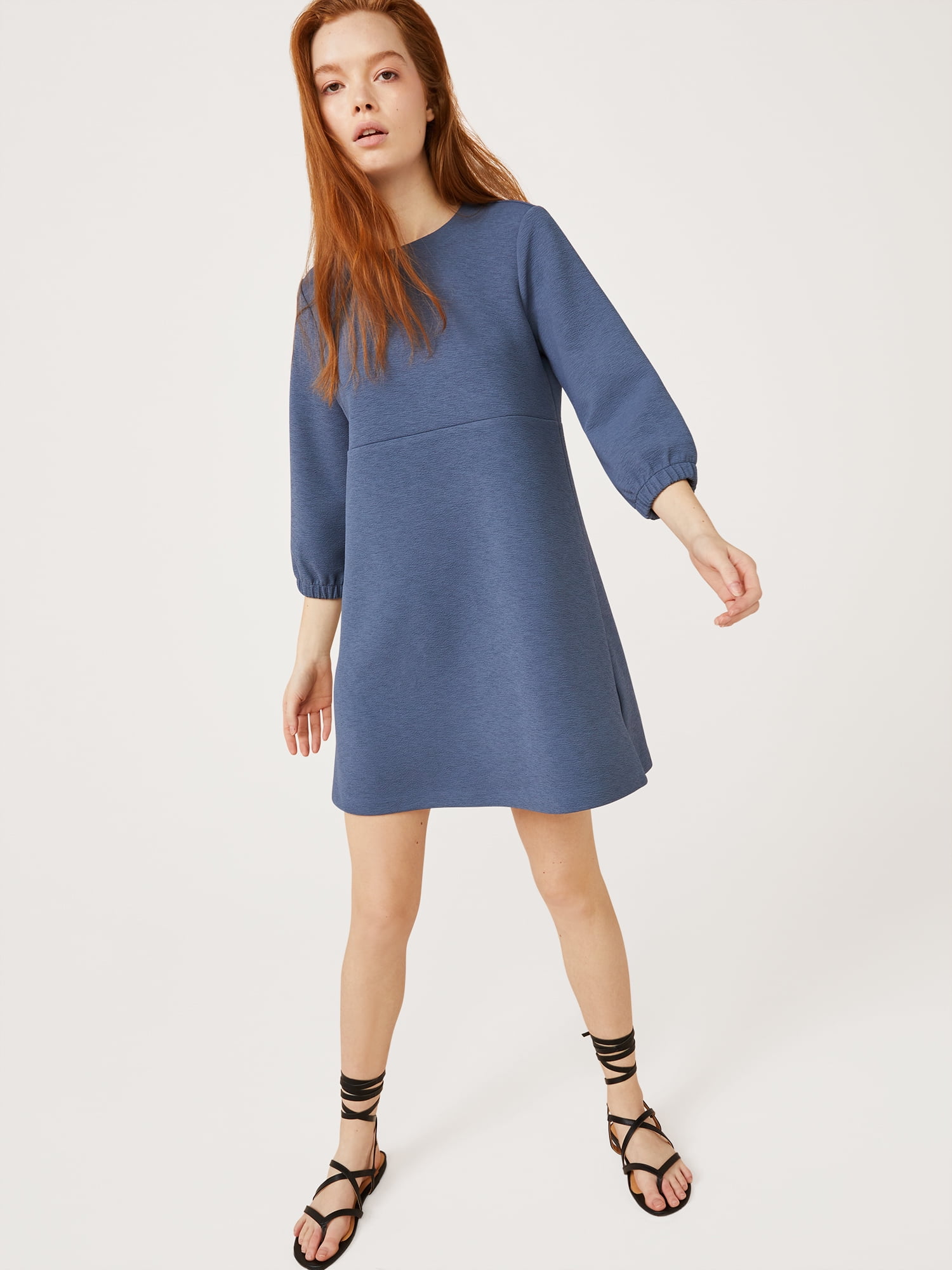 Free Assembly Women's Swing Dress with 3/4thSleeves