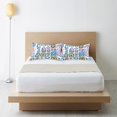 thumbnail image 6 of Yayeee Pillowcase King Size Set of 2 Satin Wrinkle Resistant Pillow Case, Blue Retro Pattern, 6 of 7