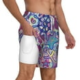 thumbnail image 3 of Balery Cute Nautical Mens Swim Trunks Swim Shorts for Men Quick Dry Inseam Beach Shorts with Compression Liner Pocket-Small, 3 of 9