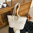 thumbnail image 1 of Zhuge Bolso de hombro tejido para mujer, bolso de mano tejido, bolso de mano tejido elegante para playa de verano, bolsos de hombro 15,74 x 3,93 x 9,84 pulgadas (blanco A), 1 of 5