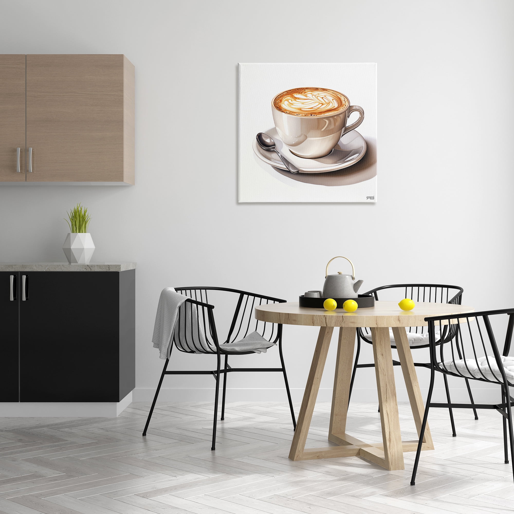 Stupell Industries Chic Modern Cappuccino Food & Beverage Painting Gallery Wrapped Canvas Art Print Wall Art, 30 x 30