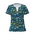 thumbnail image 4 of Wukai Modern Excavator Casual V-Neck Graphic Tees for Women: Lightweight and Breathable Summer Tops with Stylish Design-Small, 4 of 8