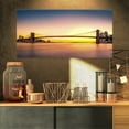thumbnail image 1 of Brooklyn Bridge Panorama Yellow Sky - Cityscape Canvas Print, 1 of 3