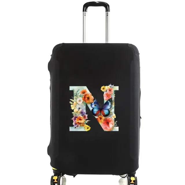 Housse de Valise Housses de Protection Valise de Voyage Anti-Rayures Housse Anti-Poussière Réutilisable Housse Lavable Motif Imprimé Papillon 8butterfly letter N TG