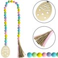 thumbnail image 4 of Easter Wood Beads String Colorful 2mm Large Wood Beads Colorful Wood Beads Tassel Rope With Easter Wood Chips String Beads Glass Crystal Beads Chain Garland, 4 of 4