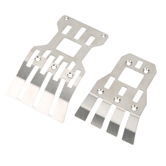 2Pcs RC Front Rear Chassis Skid Plates Stainless Steel Silver Armor Protection Plate RC Accessories for ARRMA,