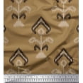 thumbnail image 1 of Soimoi Brown Poly Georgette Fabric Ethnic Ikat Print Fabric by the Yard 42 Inch Wide, 1 of 3