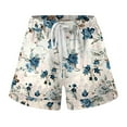 thumbnail image 4 of WAYUTE Women's Shorts Drawstring Stylish Prints Elastic Waist Pockets Lightweight Beach Holiday Shorts Casual Versatile Summer Dailywear, 4 of 4