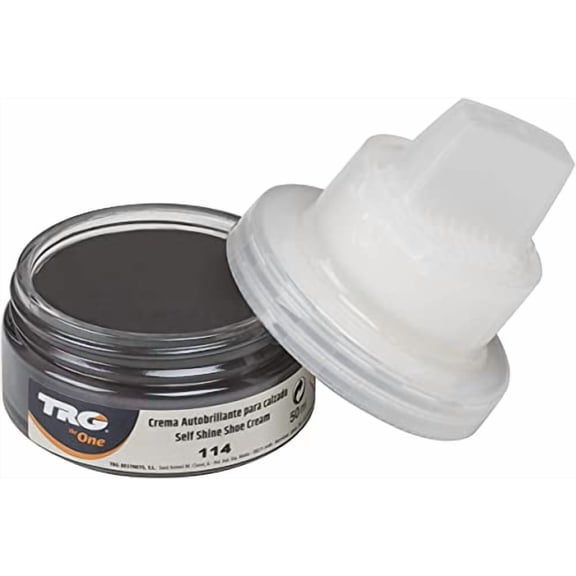 TRG Light Grey 114 Self Shine Shoe Cream  - one of the best shoe shiners. Easy and quick self shine shoe cream with a sponge on the lid.