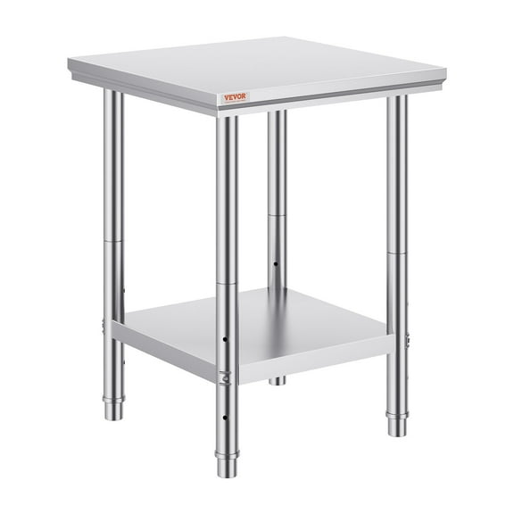 24x24 Inch Stainless Steel Commercial Prep Table - NSF Certified Work Table with Undershelf for Kitchen, Restaurant, Food Service