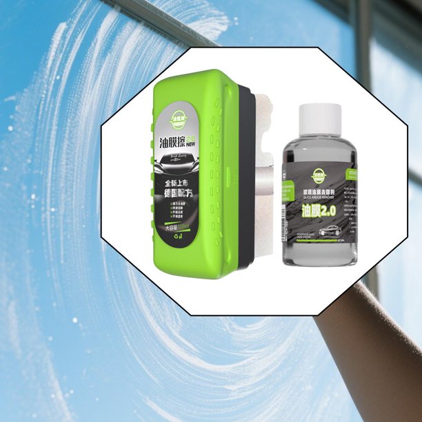 Automotive Oil Film Limpiñando Pincelado REUSABLE Herramienta Remover de aceite de aceite de vidrio Cepillo verde 1pcs