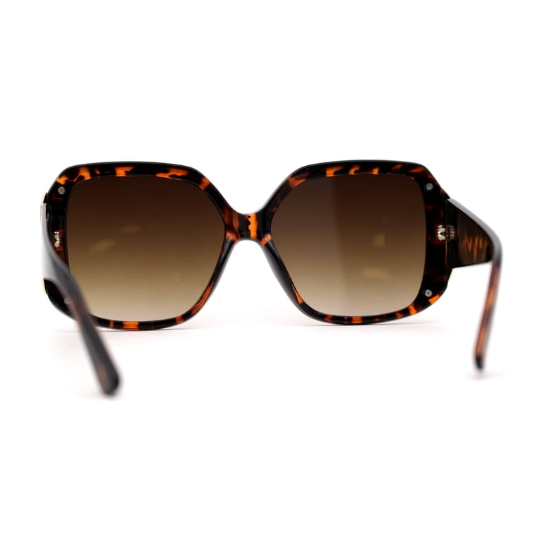 Womens 90s Chic Designer Oversize Sunglasses Tortoise Gold  display picture 1