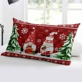 thumbnail image 5 of Red Gnomes Christmas Throw Pillow Cover, Pillowcase Protectors with Zipper, Breathable Decorative Lumbar Pillow Case Cover, Xmas Tree Snowflake Winter Pillow Shams for Couch Sofa 16x24Inch, 5 of 8