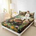 thumbnail image 4 of Feelyou Couple Otter Wildlife Queen Sheet Sets, Rustic Flower Floral Bed Set, 4-Piece, 4 of 7