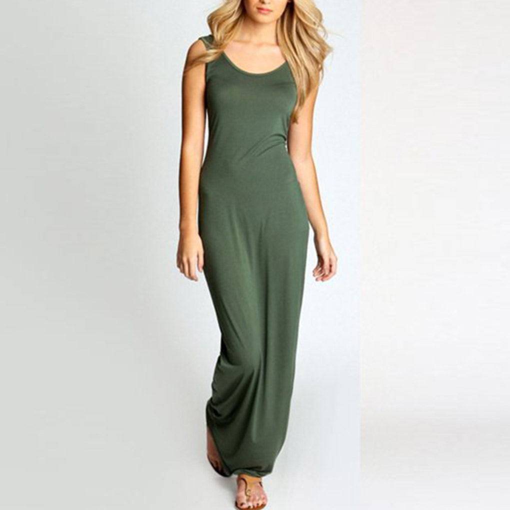 Vest Sleeveless Slim Maxi Dress 