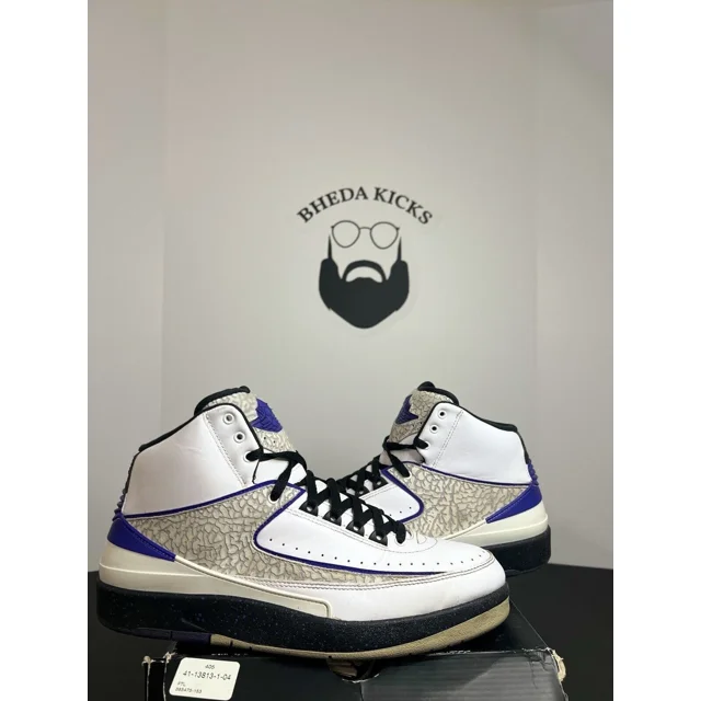 Ni - ke Ni - ke Air Jordan 2 II Retro Men Sneaker Dark Concord White 385475-153 Size 11