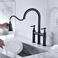 thumbnail image 3 of YYAO Kitchen Sink Faucet, Solid Brass Bathroom Faucet with Drop-Down Sprayer, Black, 3 of 7