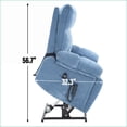 thumbnail image 4 of Recliners Oversized Power Lift Chair with Dual Motor, Massage & Heat, Hidden Cup Holders, 350lbs Capacity | Navy Blue | Chenille, 4 of 22