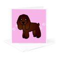 thumbnail image 5 of 3drose, Cute Chocolate Cocker Spaniel Pink with Pawprints, 6 Greeting Cards with Envelopes, 5 of 7
