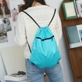 thumbnail image 6 of Todaioua Drawstring Backpack Bag, Waterproof Drawstring Gym Bag, Draw String Back Sack with Zipper Pocket, Cinch Bags Sports Backpack String Sackpack Swim String for Men Women (Sky Blue), 6 of 6