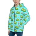 thumbnail image 2 of Pofeuu Frogs And Aquatic Plants Print Teenage Zipper Hoodie Sweatshirts Hooded Casual Jackets With Pocket For Boys Girls-Medium, 2 of 6