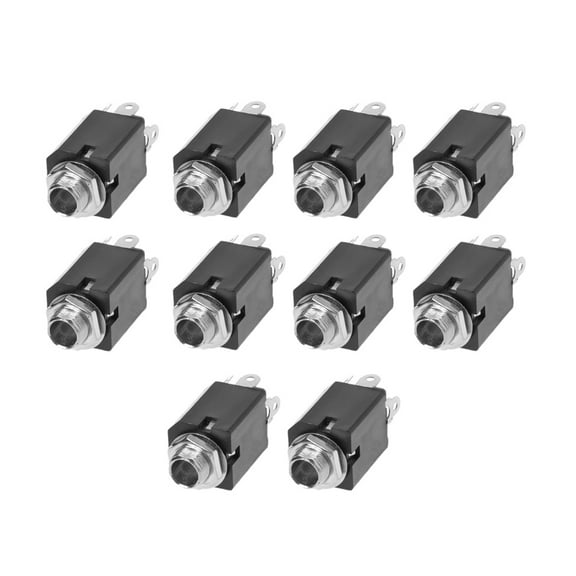 Jesscasday 10pcs 6.35mm o Plug Sockets PJ-612 3-Pin Connector With Screw Nut