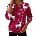 thumbnail image 5 of Christmas Sweatshirts for Women 2026 Fashion Holiday Sweatshirt Casual Long Sleeve 1/4 Zip Pullover, 5 of 5