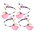 thumbnail image 2 of Diadema ABOOFAN con orejas de vaca, forma de aro, animales de granja para niños, rosa, 2 of 9