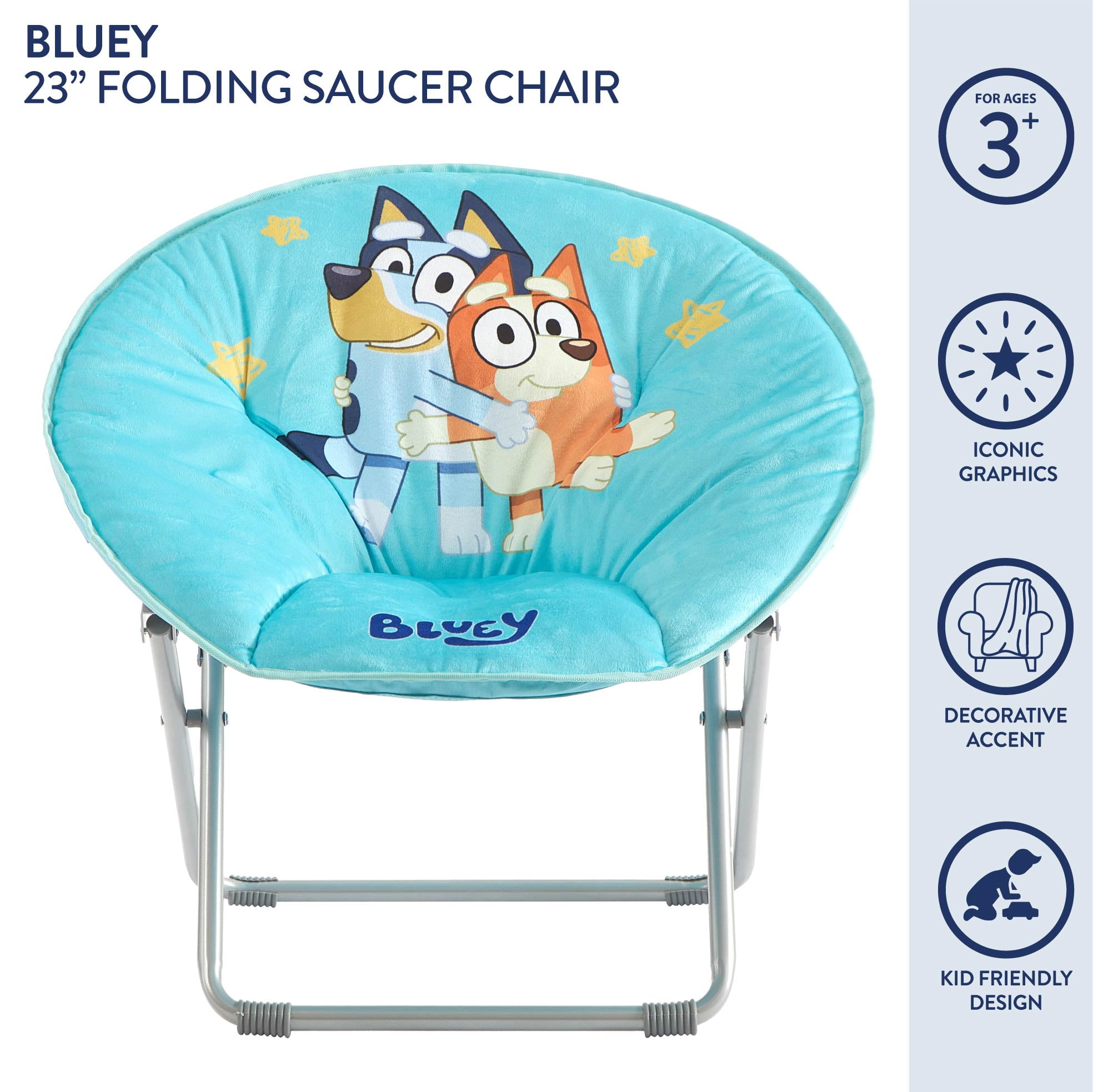 Bluey , 23" Kids' Saucer Chair, Blue