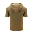 thumbnail image 4 of SEAOPEN Men's Waffle Knit Short Sleeve Hoodie Lightweight Hooded Pullover T Shirts Coffee,2XL, 4 of 4
