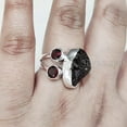 thumbnail image 4 of Natural Garnet Ring, Rough Garnet Adjustable Ring, January Birthstone, Three Stone, 925 Sterling Silver, Womens Ring, Christmas, Thanksgiving, Handmade, Statement Jewelry, Rough Gemstone Jewelry, 4 of 5