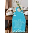 thumbnail image 2 of Table Runner Dresser Scarf 13 x 70 Inch Turtle Sea Blue Lines WaterColor Turtle Mottled Pattern Table Runners Non-Slip Heat Kitchen Dining Table Decor for Indoor Outdoor Home Party Decoration, 2 of 7