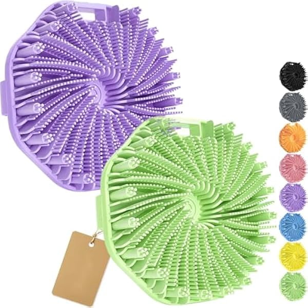 wonima11 2Pcs Silicone Body Scrubber, Exfoliating Body Scrubber for Sensitive Skin, Silicone Scrubber Body, Silicones Body Brush for Showering
