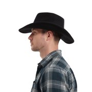 Kanut Sports - Rocky - Wool Felt Western-Style Black Cowboy Hat for Male