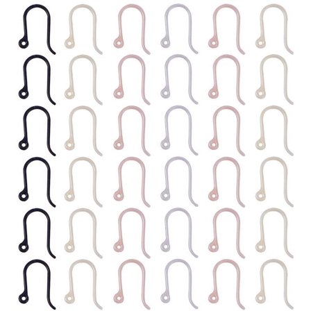 120pcs Earring Hooks 4 Color Non-Allergenic Plastic Ear Wire Hooks Earring Findings for DIY