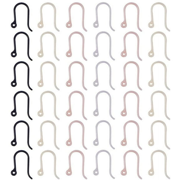 120pcs Earring Hooks 4 Color Non-Allergenic Plastic Ear Wire Hooks Earring Findings for DIY