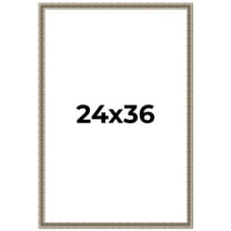24x36 Frame Silver Versailles Ornate Solid Wood Picture Frame | 1 Inch Moulding Width | Interior