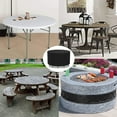 thumbnail image 4 of Qenwkxz 47"*30" Heavy Duty Patio Furniture Covers Round Garden Table Cover with Storage Bag 210D Oxford Cloth Waterproof  Table Covers Thick Outdoor Tables Black, 4 of 12