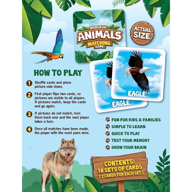 World of Animals Board Game - Fun Kids Matching Game - Walmart.com