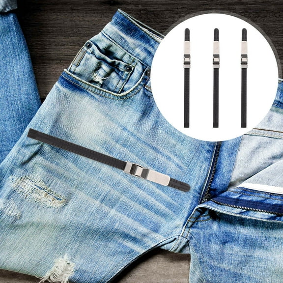 PAMINGONO 3Pcs Black Waist Adjustment Buckle with Telescopic Function for Men Jeans Size Adjustment Pant Hooks