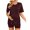 Burgundy Red, variant on Maternity Sets 2 Piece Outfits Drop Shoulder Short Sleeve Split Side Shirts and Biker Shorts Summer Pregnancy Clothes