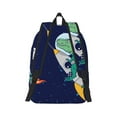 thumbnail image 2 of Honeii Astronaut Dinosaur and Space Print Canvas College Laptop Backpack, Durable Rucksack Travel Notebook Bag School Backpack Book Bag for Men Women-Medium, 2 of 7