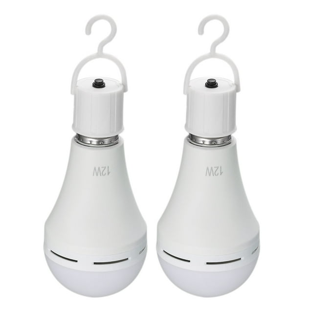 Paquete de 2 Bombillas Led Recargables de 12 W Y 60 W para Acampar Con Oscurecimiento - E26/E27 Tomshoo Bulbo