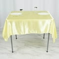 thumbnail image 5 of BalsaCircle 60" x 60" Yellow Square Satin Table Overlays Wedding Catering Linens Tablecloth, 5 of 6