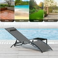 thumbnail image 4 of Walsport Set of 4pcs Outdoor Aluminum Patio Chaise Lounge Chairs, Patio Lounge Chair with End Table&Headrest,Suitable for Poolside, Balcony,Backyard(Grey), 4 of 9