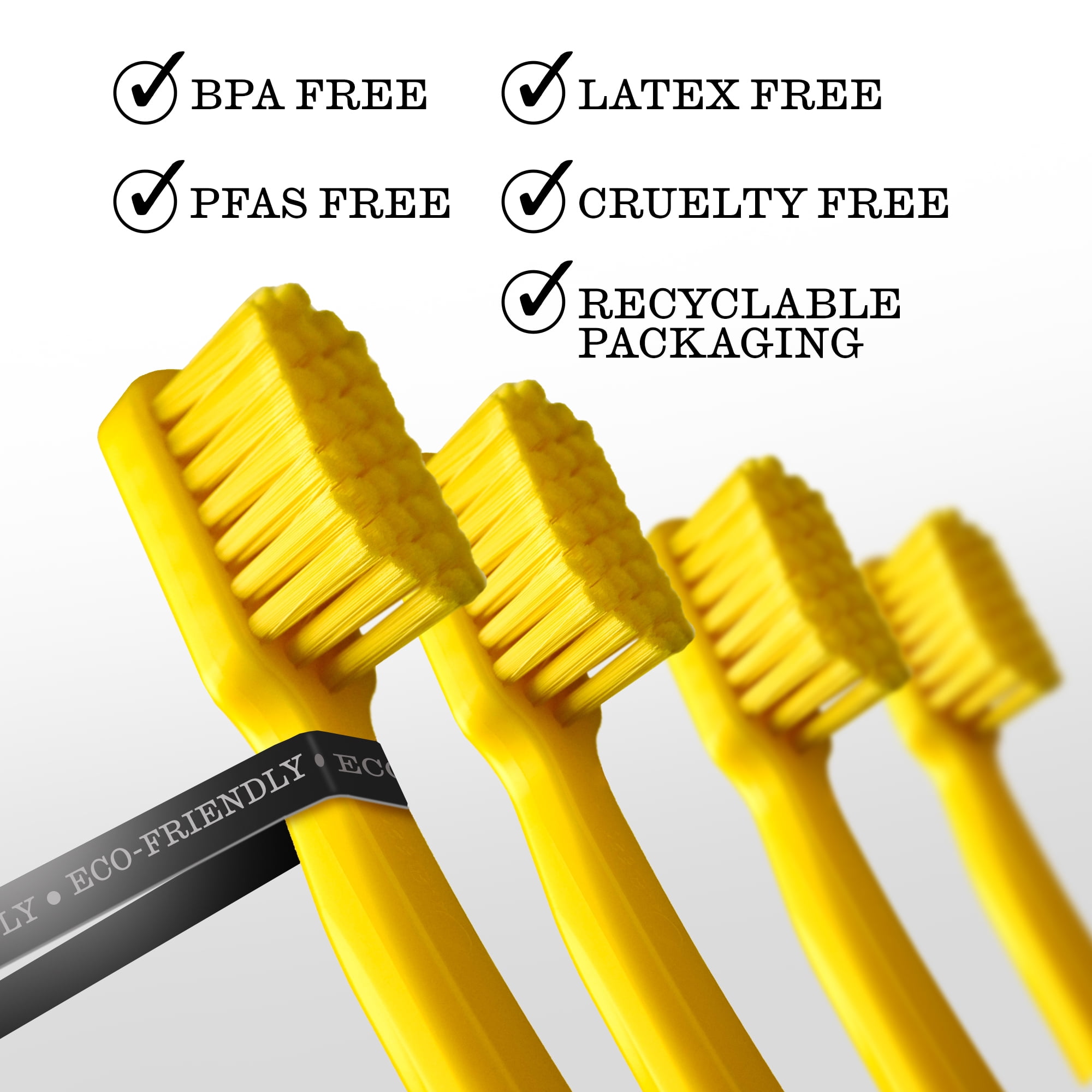 Twice Extra Soft Manual Toothbrush, Eco-Friendly Handle, Yellow - 2 pack